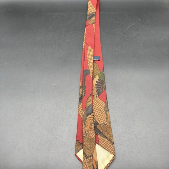 Polo Ralph Lauren Mallard Duck Flying Novelty Tie Red Houndstooth Handmade USA - Picture 15 of 15